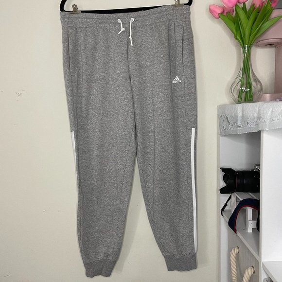 ADDIDAS WOMEN'S ESSENTIALS FLEECE 3-STRIPES PANTS - Picture 2 of 4